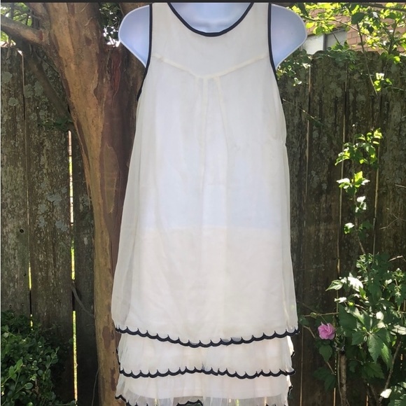 Doe & Rae Ruffle Layer Contrast Edging Tunic Dress - Picture 2 of 7